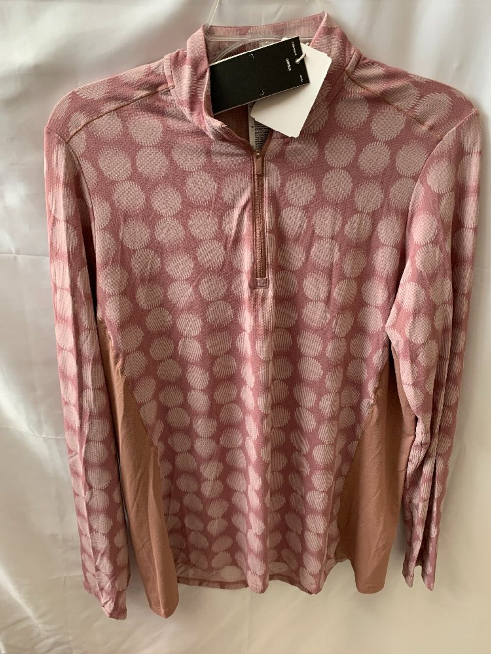 ADIDAS Ultimate365 Dot Printed Quarter Zip Mock Long Sleeve Golf Shirt Sz LARGE